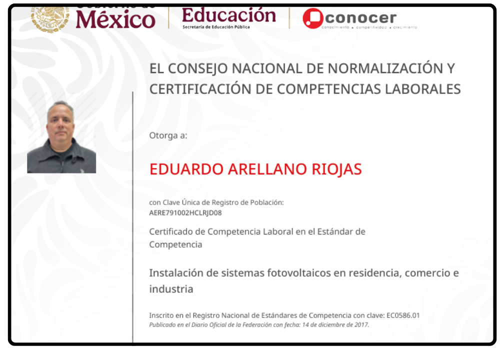 Certificado de Instalación - Eduardo Arellano