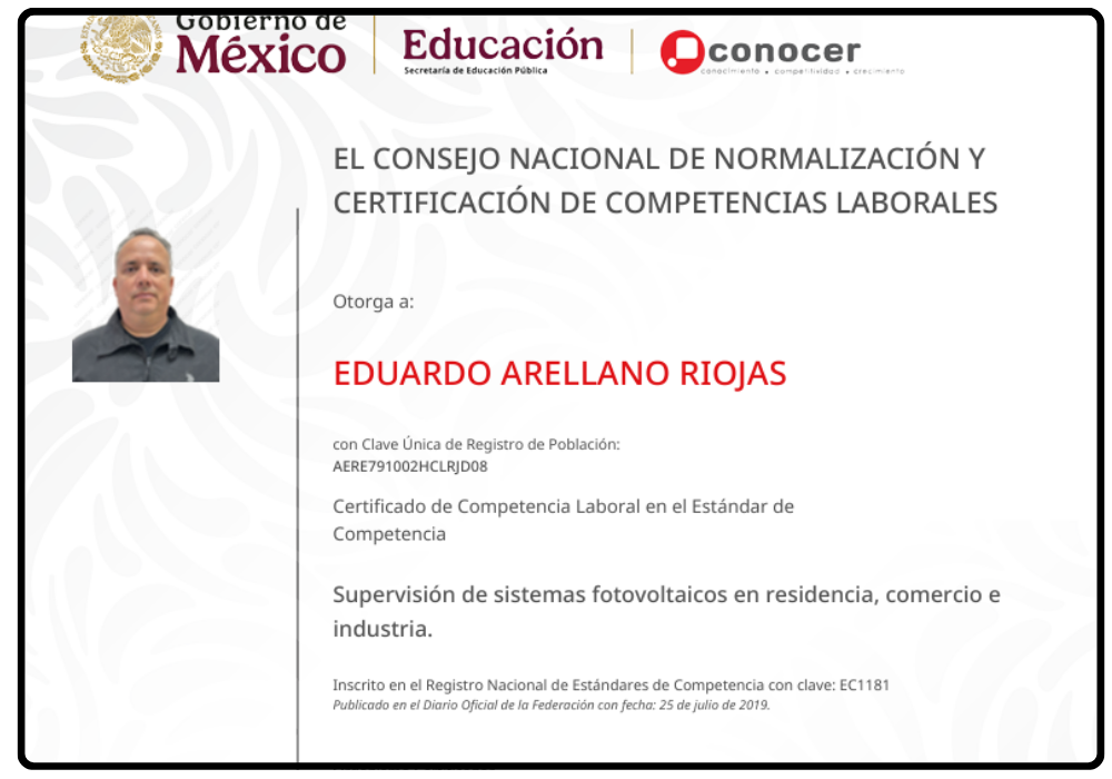Certificado de Supervisión - Eduardo Arellano